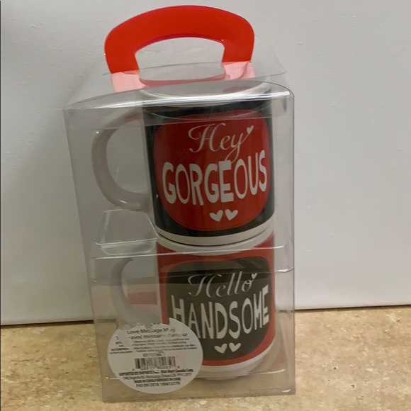 NWT His & Hers Couple Coffee Cups Mugs Set of 2 Mugs Hey Gorgeous Hey Handsome - Picture 3 of 5